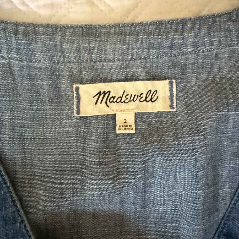 Madewell Denim Blue Button-Down Dress - Picture 2 of 4